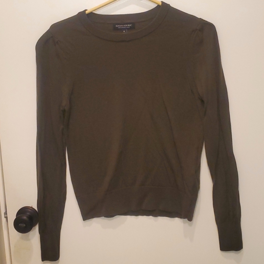 Banana Republic puff sleeve merino sweater